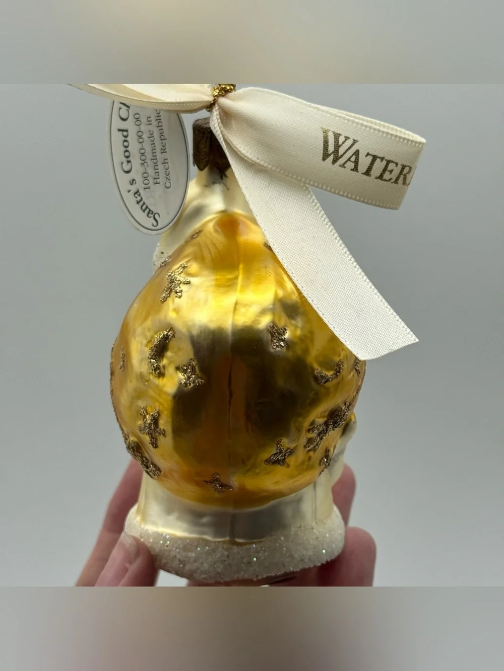 Waterford Holiday Heirlooms Santa’s Good Cheer Glass Christmas Ornament Czech